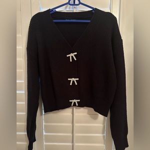 SHEIN women’s cardigan with rhinestone bows
